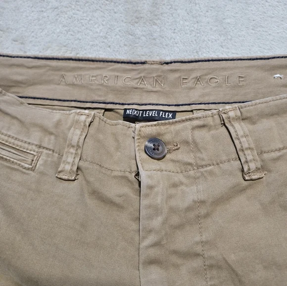 American Eagle Outfitters Next Level Flex Men's Tan Flat-Front Shorts Size 32 - Picture 3 of 8